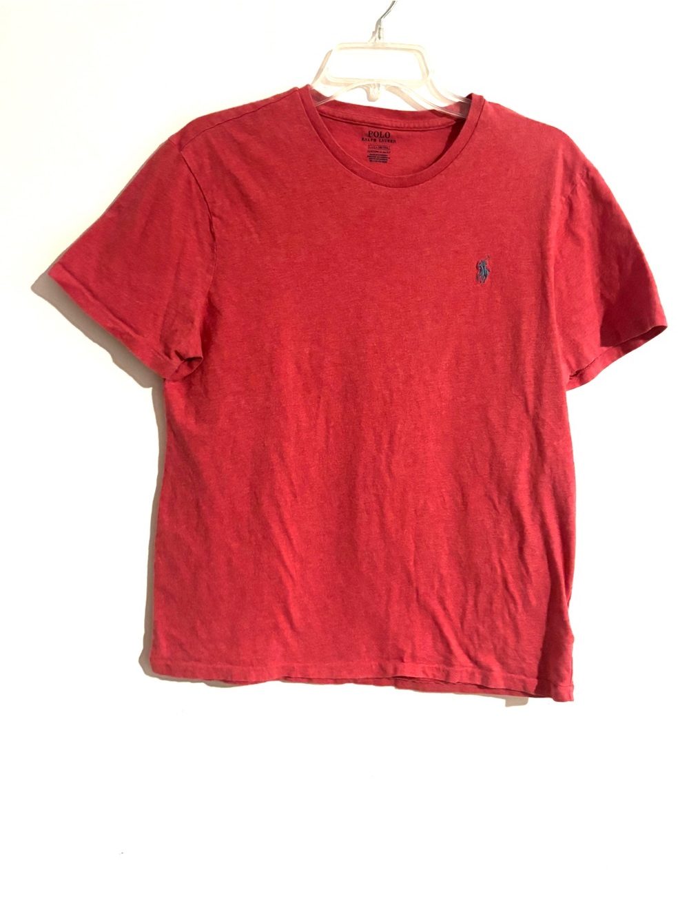 Polo by Ralph Lauren Red T‑Shirt w/Navy Pony Men's Classic-Fit Jersey Crewneck L